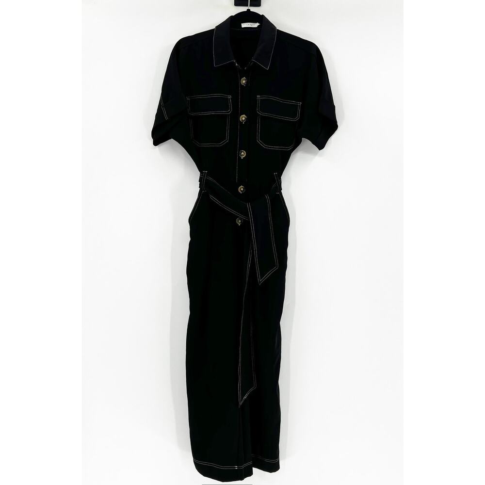 Lush Black Short Sleeve Jumpsuit Small
